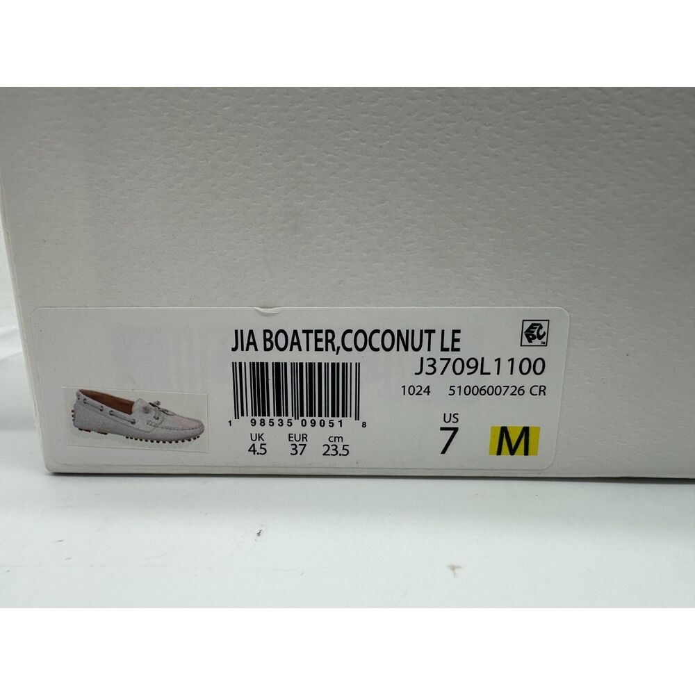 Veronica Beard Jia Boater Loafer Sz 7 M Upper Leather Coconut White NWT - Picture 6 of 10
